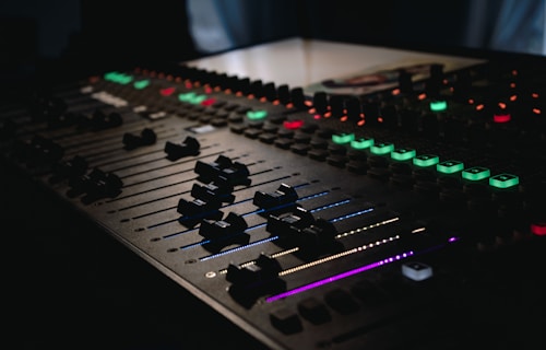 Music production — mixing console