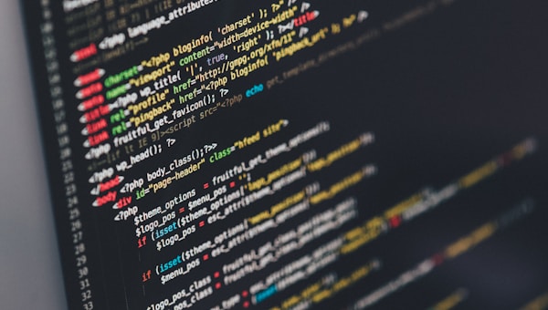 Code editor on screen