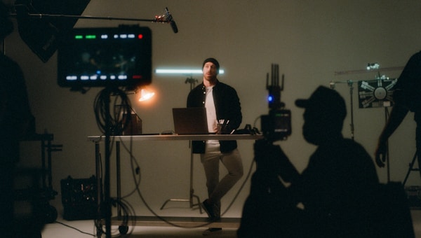 Video production crew and equipment